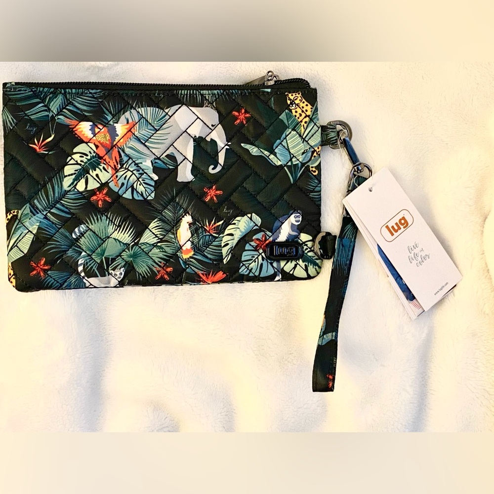 NWT LUG Peekaboo RFID Wristlet & Phone Pouch Wildlife Black - Picture 5 of 10